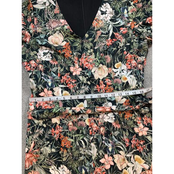 Antonio Melani Jumpsuit Floral Lilli Print Belted Black Terra Size 14 - Picture 7 of 12